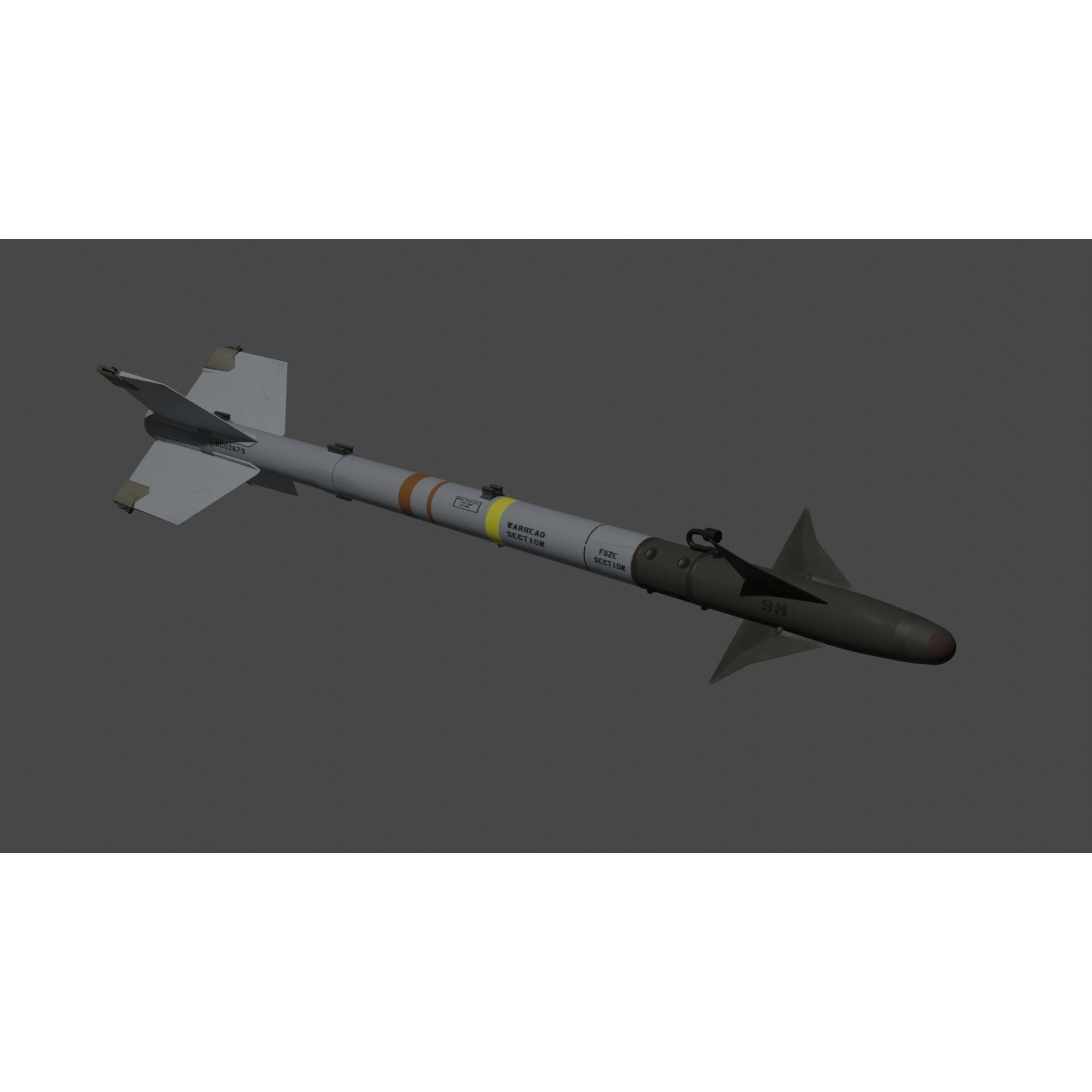 NATO Aircraft Missile Set - Game-Ready 3D Model - View 8