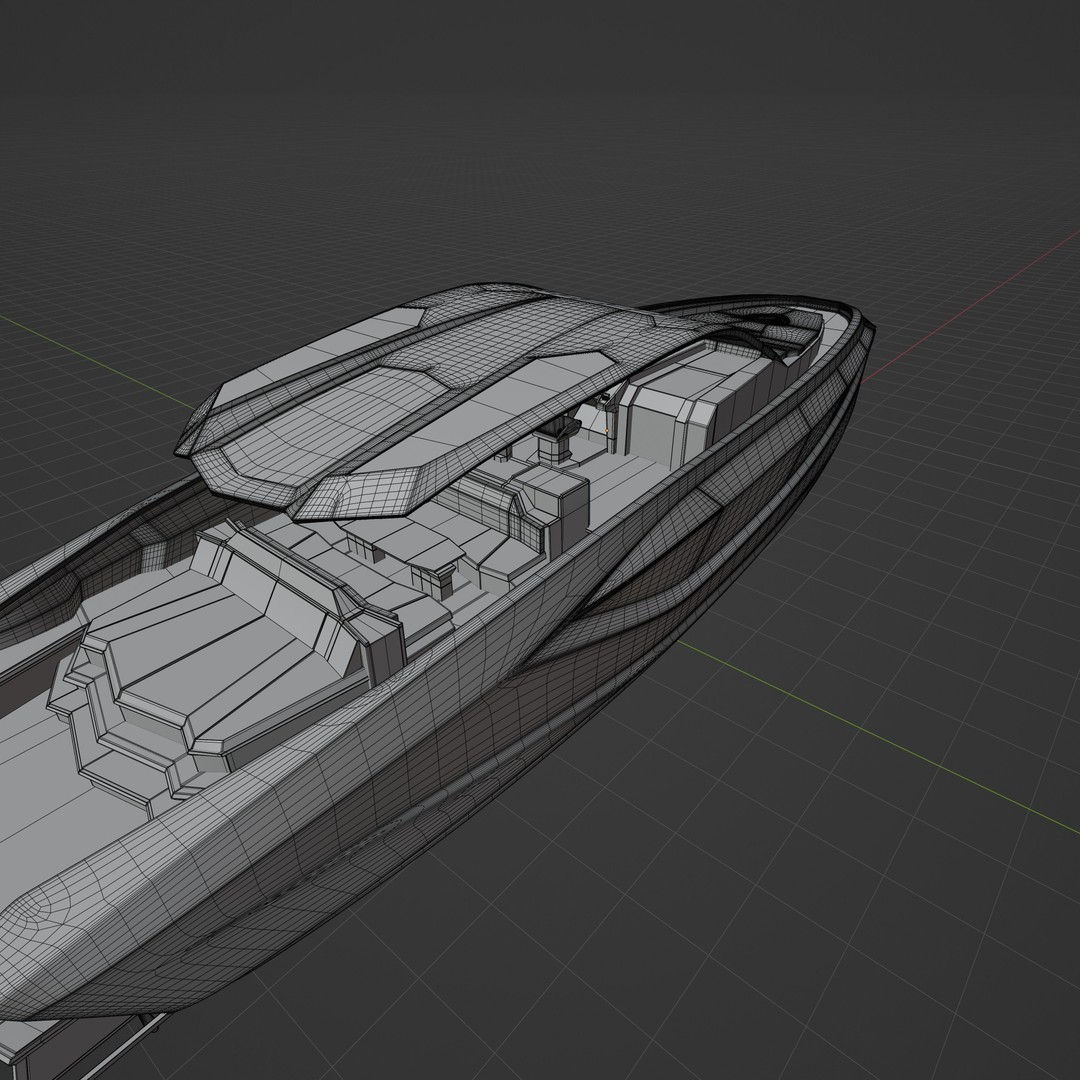 Tecnomar 63 Motor Yacht 3D Model – Luxury Speedboat, PBR Textures