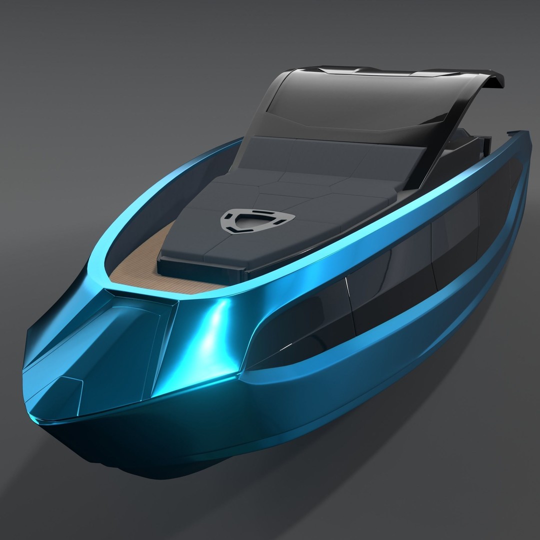 Tecnomar 63 Motor Yacht 3D Model – Luxury Speedboat, PBR Textures - View 3