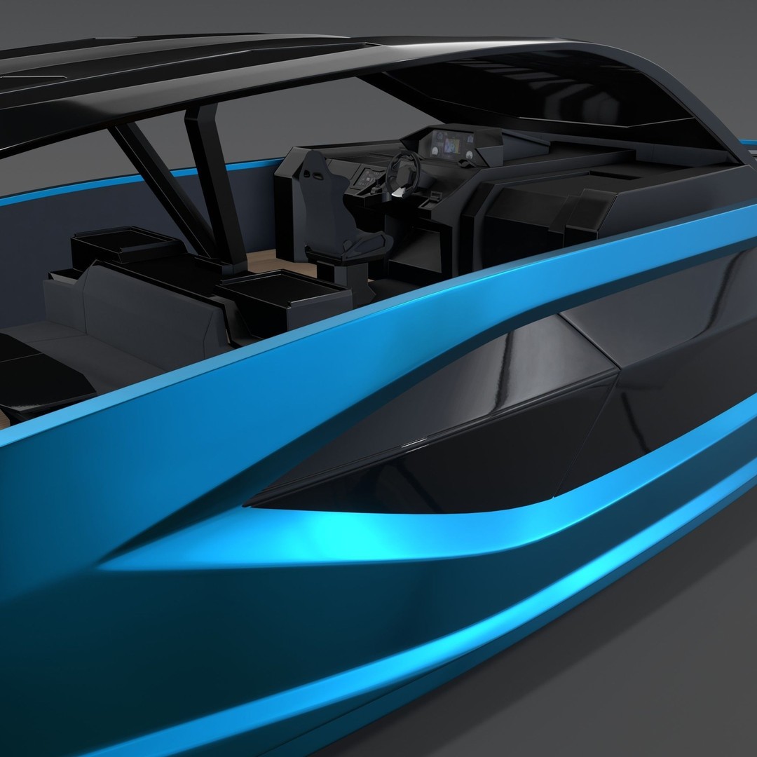 Tecnomar 63 Motor Yacht 3D Model – Luxury Speedboat, PBR Textures - View 5