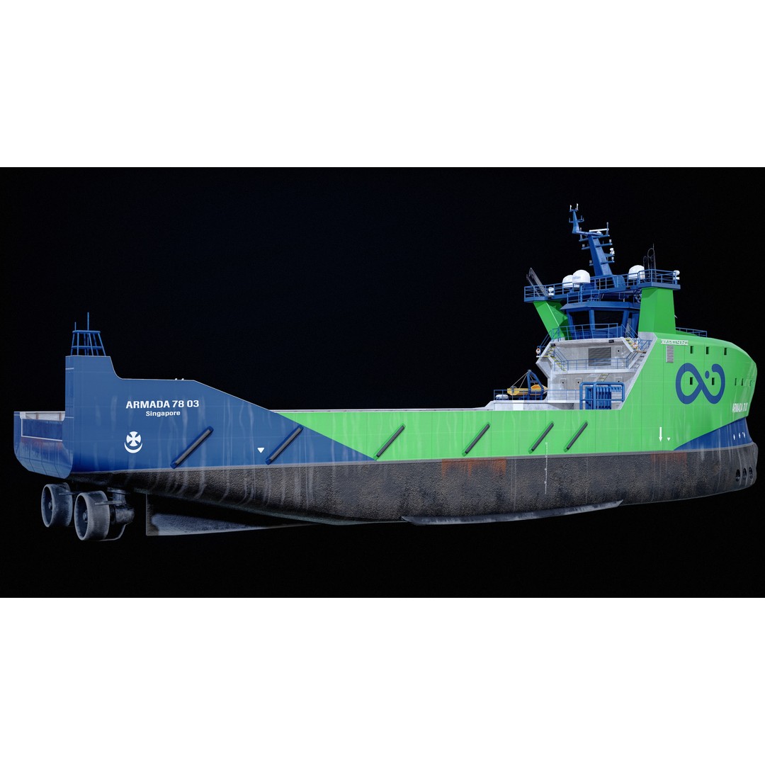 USV Mothership Armada 7803 3D Model – Low Poly PBR Vessel, Game Ready - View 11