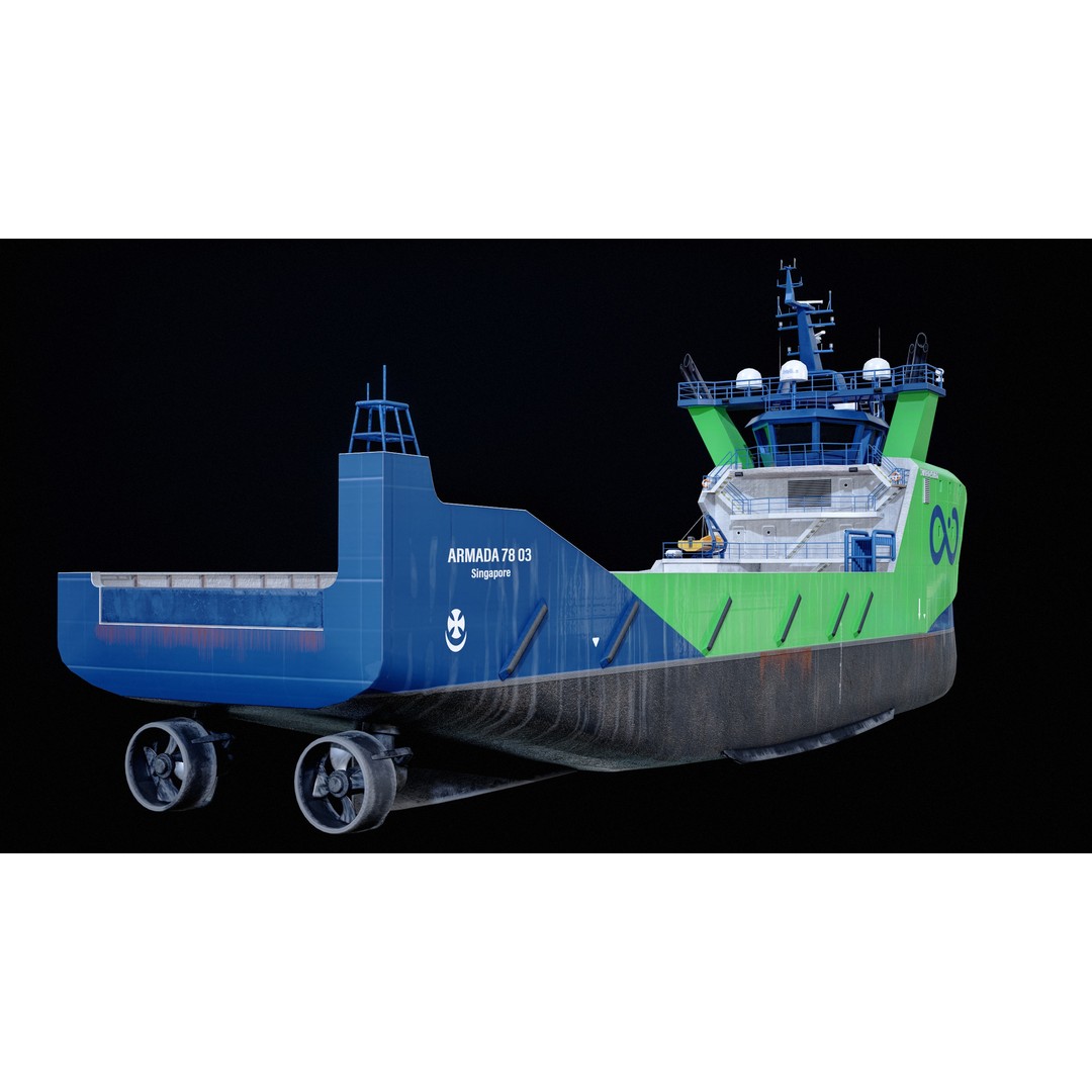 USV Mothership Armada 7803 3D Model – Low Poly PBR Vessel, Game Ready - View 12