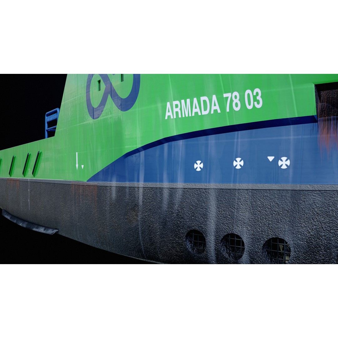 USV Mothership Armada 7803 3D Model – Low Poly PBR Vessel, Game Ready - View 28