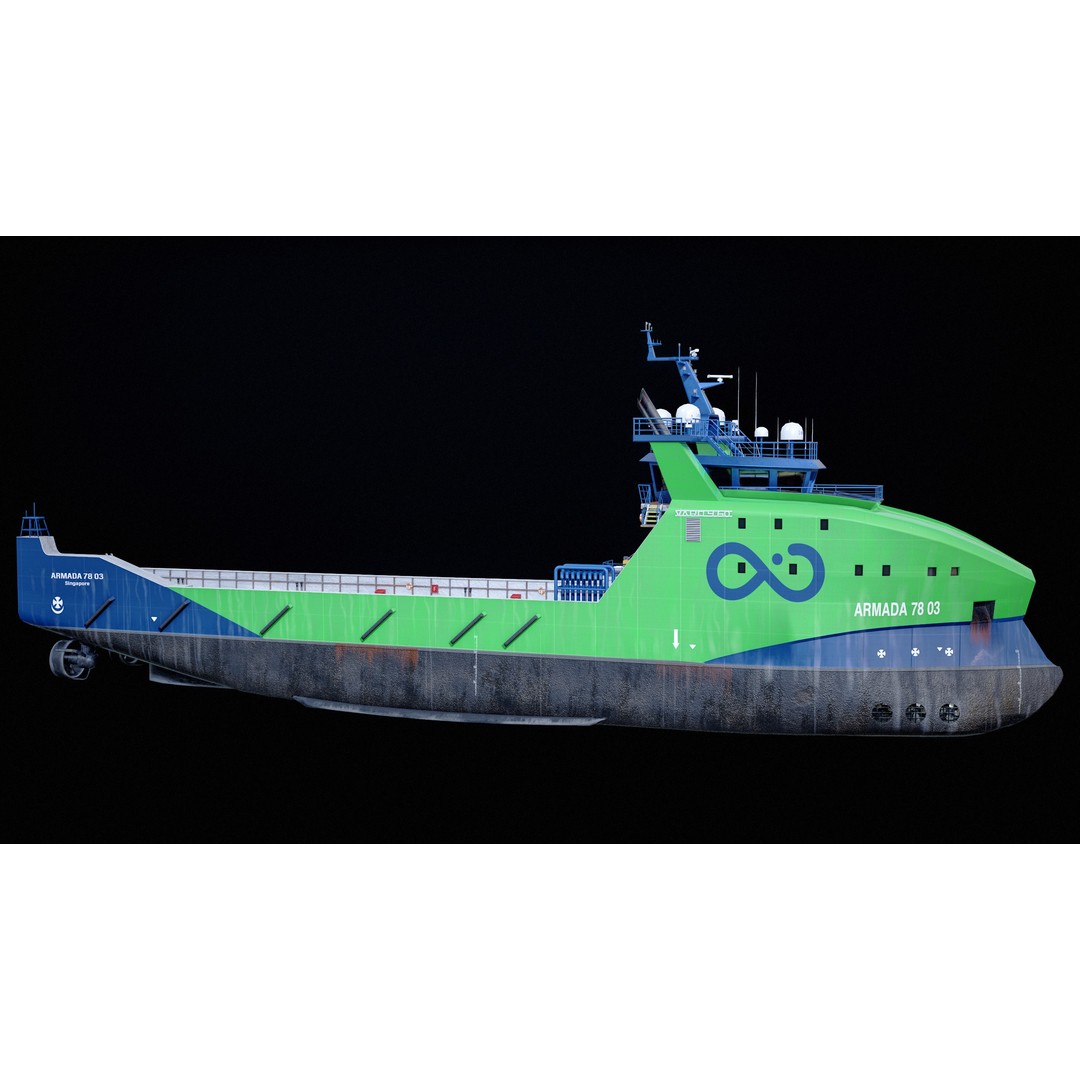 USV Mothership Armada 7803 3D Model – Low Poly PBR Vessel, Game Ready - View 9