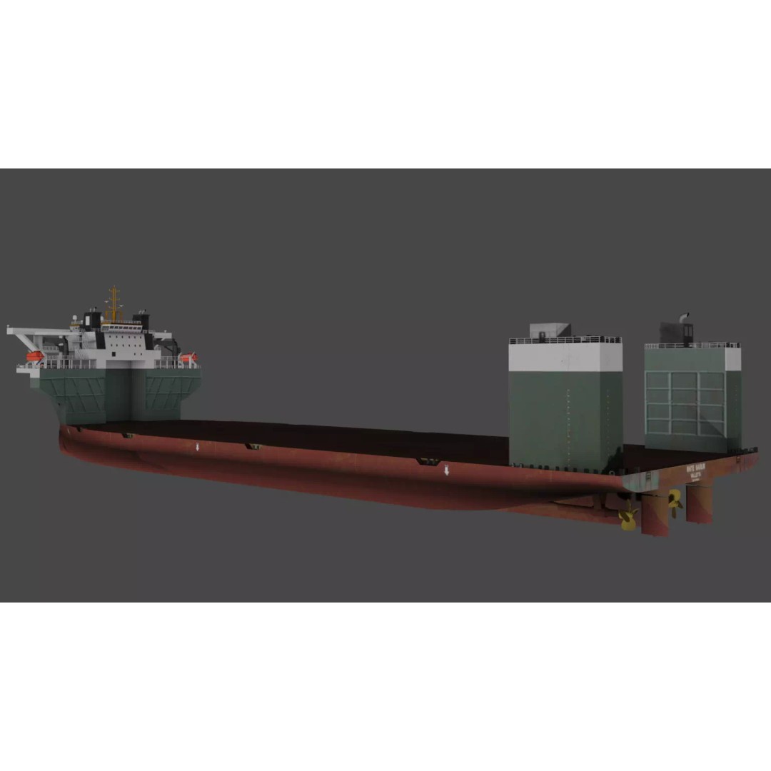 Heavy Load Carrier 3D Model – Low Poly Industrial Watercraft, FBX
