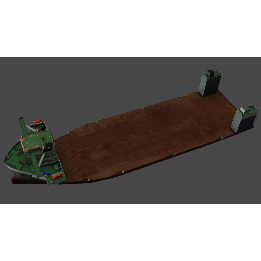 Heavy Load Carrier 3D Model – Low Poly Industrial Watercraft, FBX - View 18