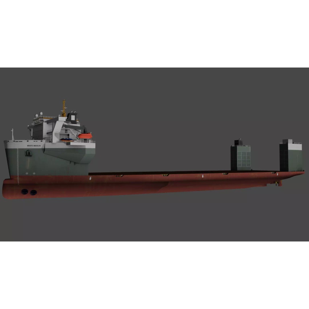 Heavy Load Carrier 3D Model – Low Poly Industrial Watercraft, FBX - View 3
