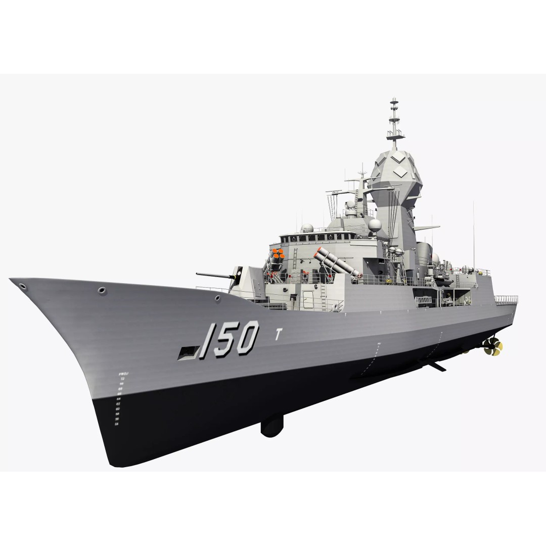 ANZAC MEKO Class Frigate 3D Model – High Poly Game Asset, FBX, OBJ