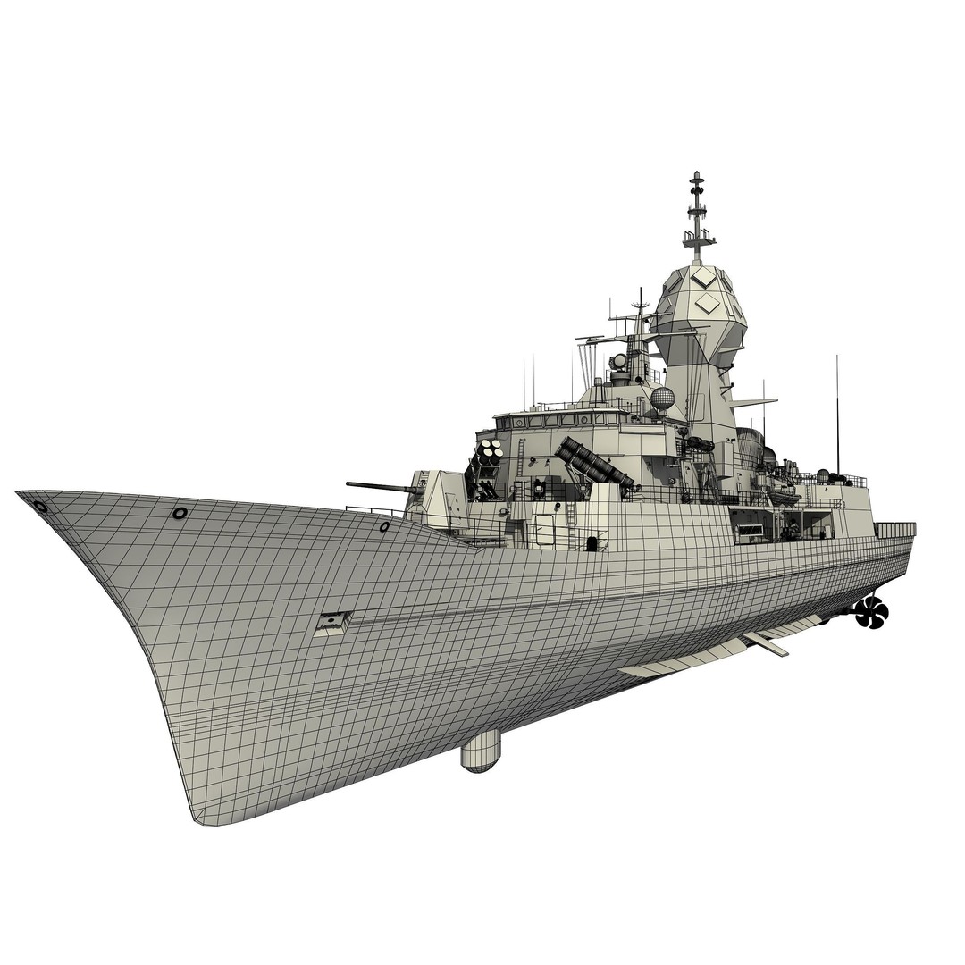 ANZAC MEKO Class Frigate 3D Model – High Poly Game Asset, FBX, OBJ - View 2