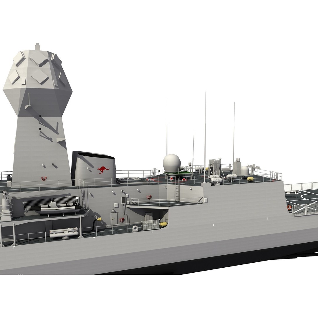 ANZAC MEKO Class Frigate 3D Model – High Poly Game Asset, FBX, OBJ - View 5