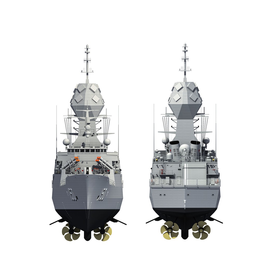ANZAC MEKO Class Frigate 3D Model – High Poly Game Asset, FBX, OBJ - View 7