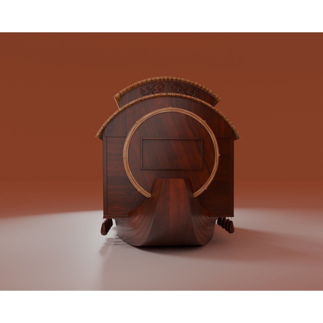 Houseboat 3D Model – Low Poly Traditional Wooden Design, FBX - View 8