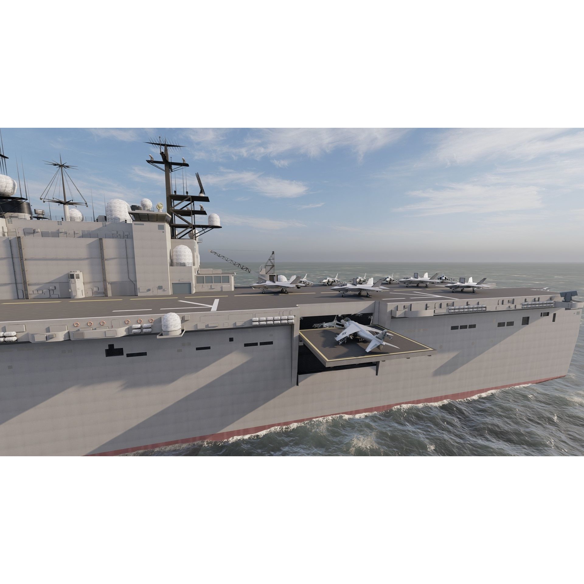 US Navy Aircraft Carrier - Game-Ready 3D Model - View 12