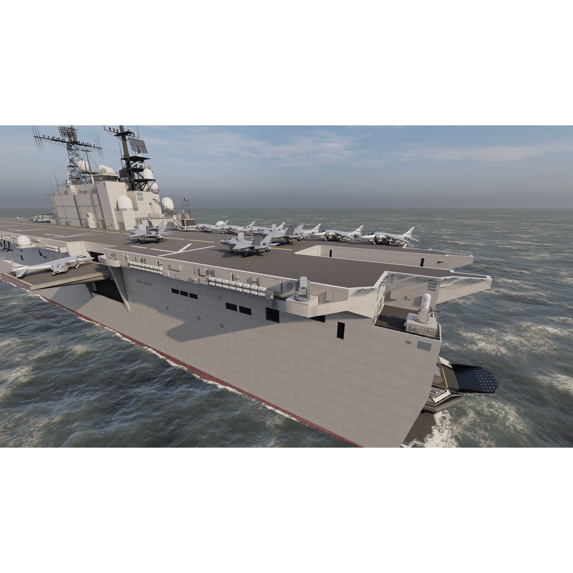 US Navy Aircraft Carrier - Game-Ready 3D Model - View 13