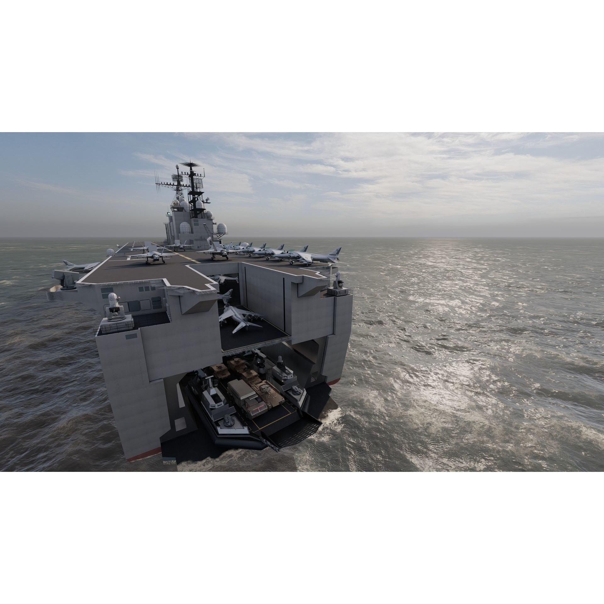 US Navy Aircraft Carrier - Game-Ready 3D Model - View 14