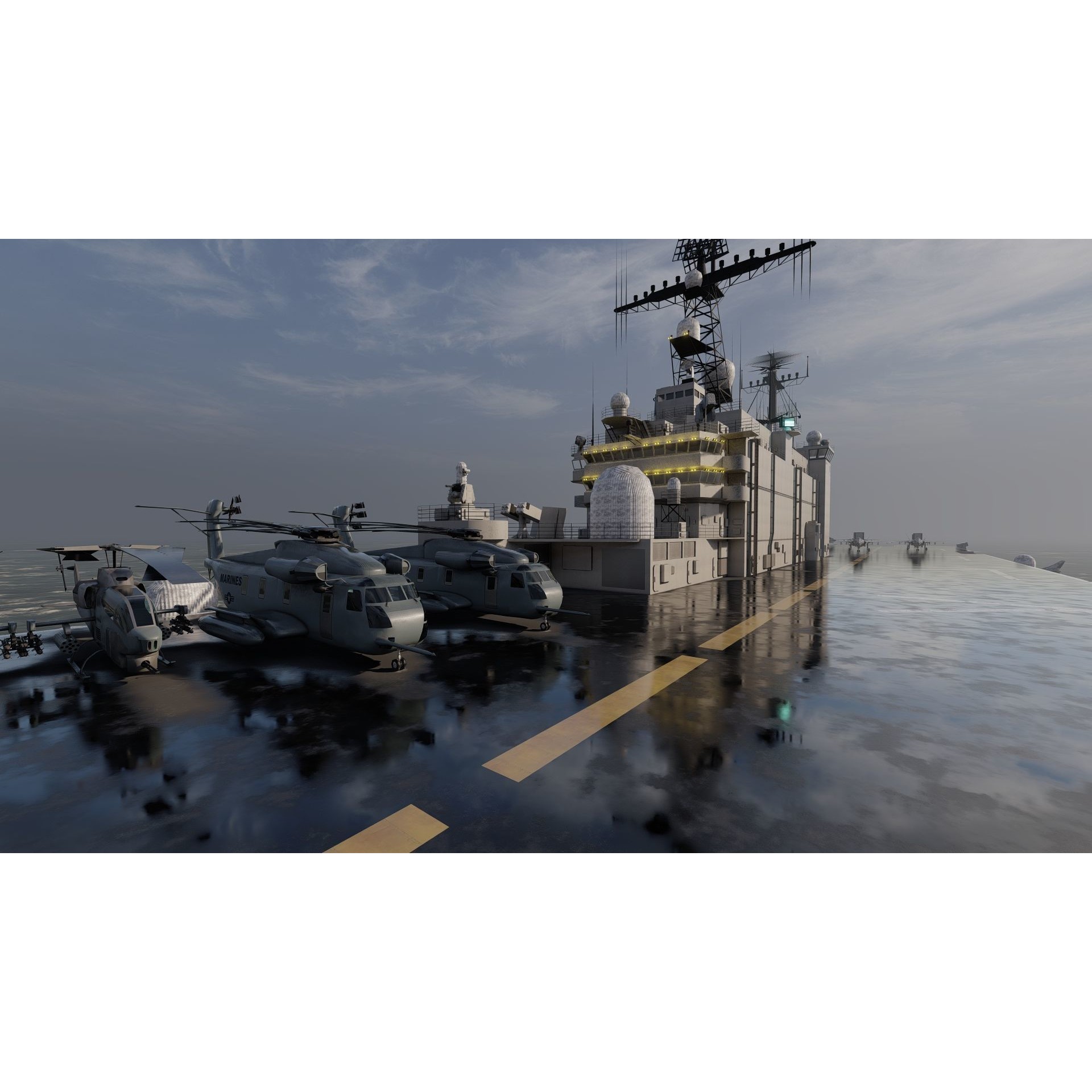 US Navy Aircraft Carrier - Game-Ready 3D Model - View 23