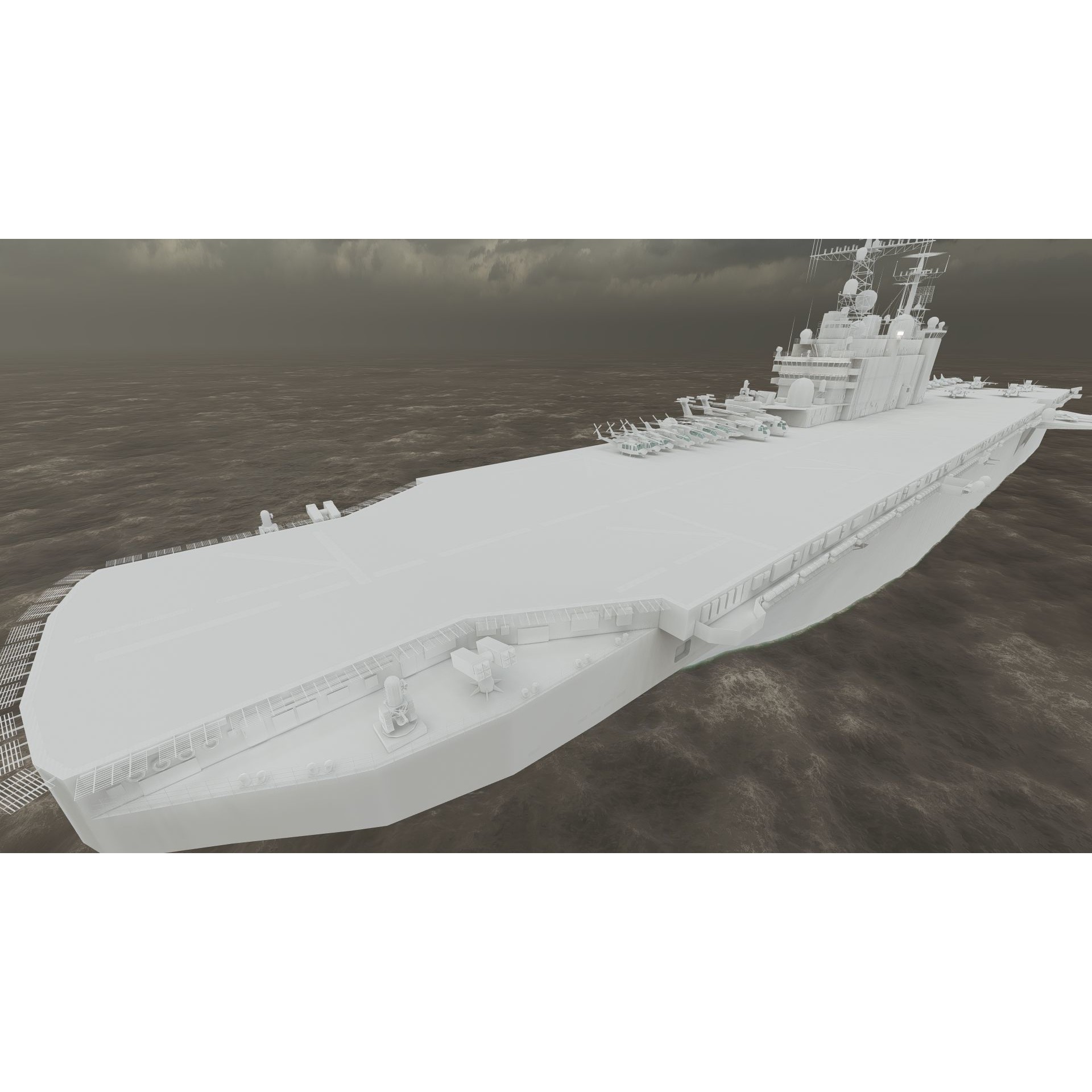 US Navy Aircraft Carrier - Game-Ready 3D Model - View 45
