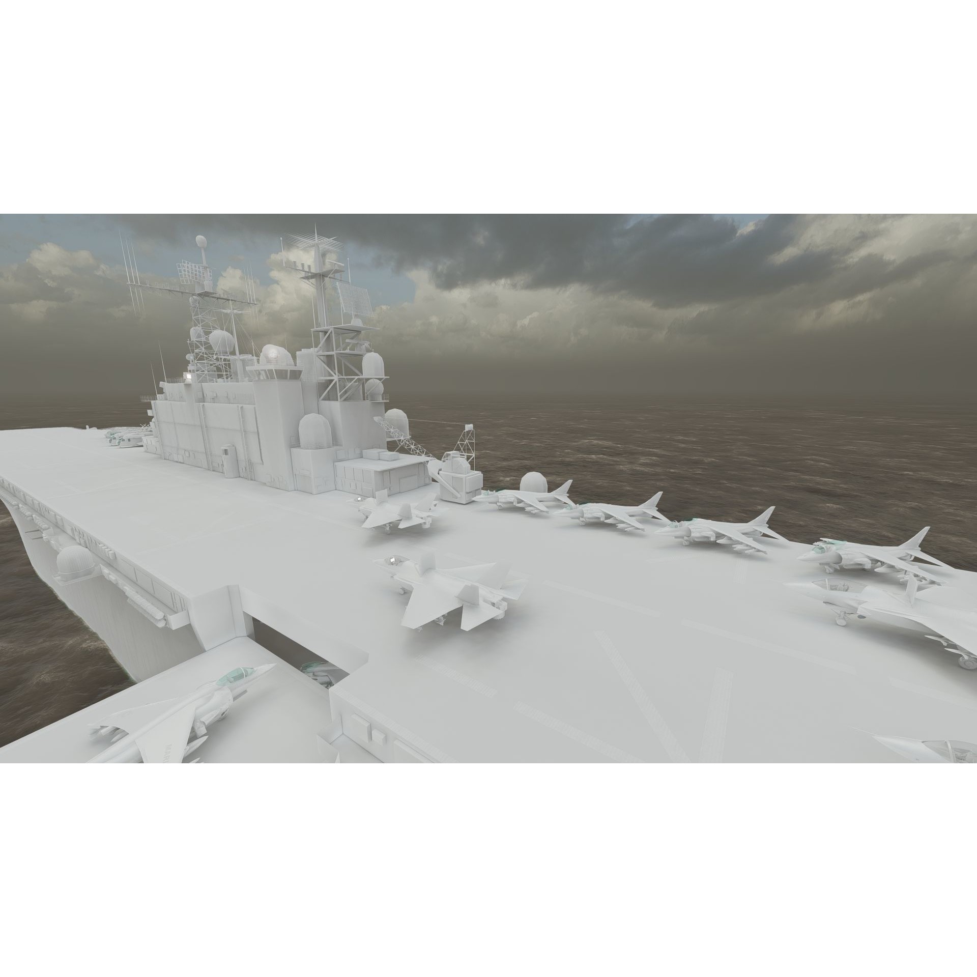 US Navy Aircraft Carrier - Game-Ready 3D Model - View 47