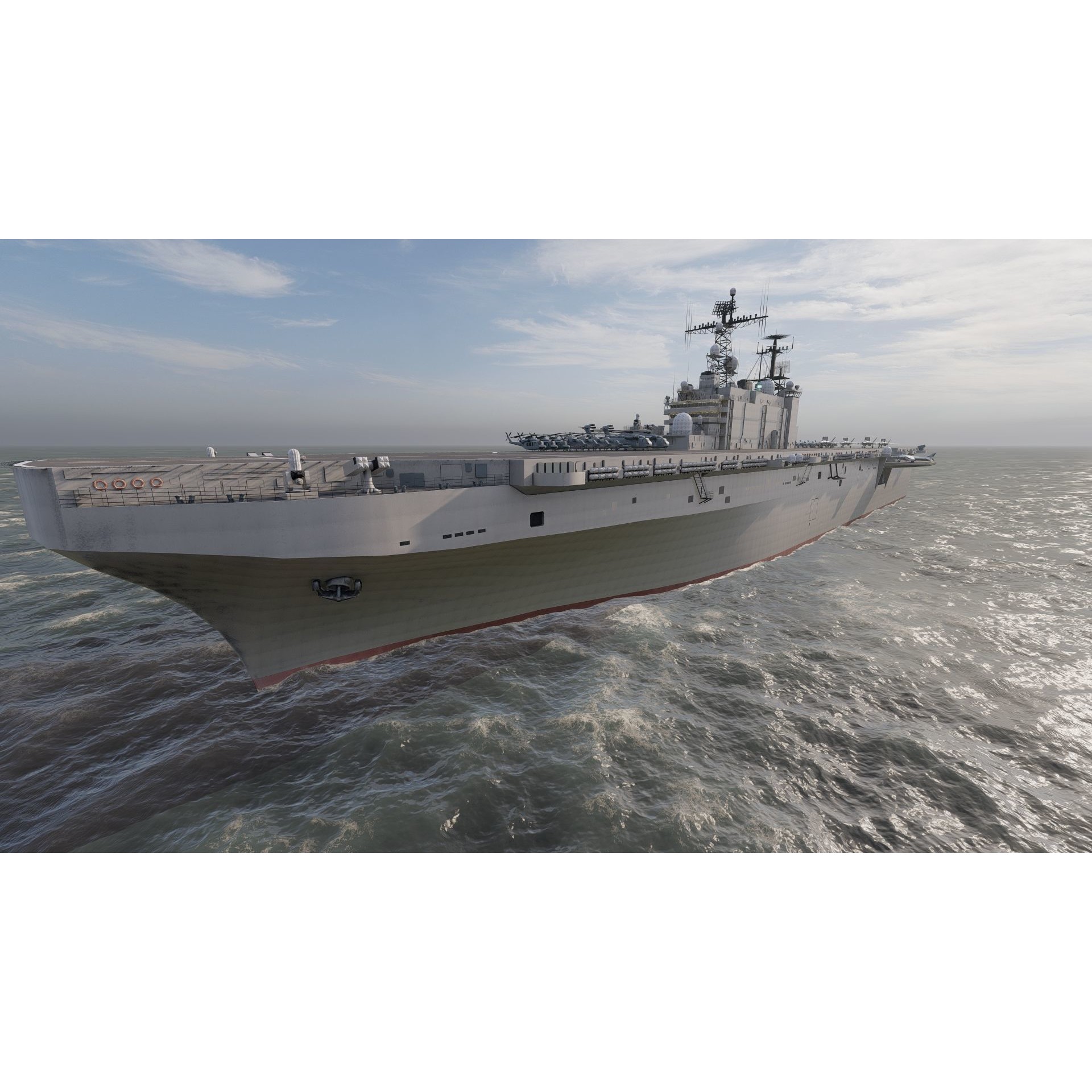 US Navy Aircraft Carrier - Game-Ready 3D Model - View 9