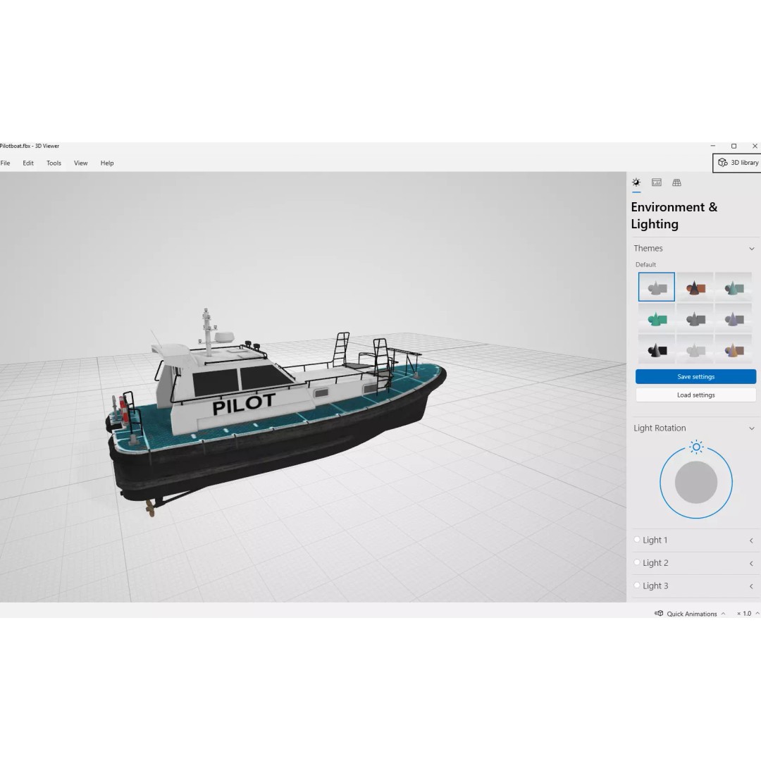 Pilot Boat 1200 3D Model – Low Poly Industrial Watercraft, FBX - View 5