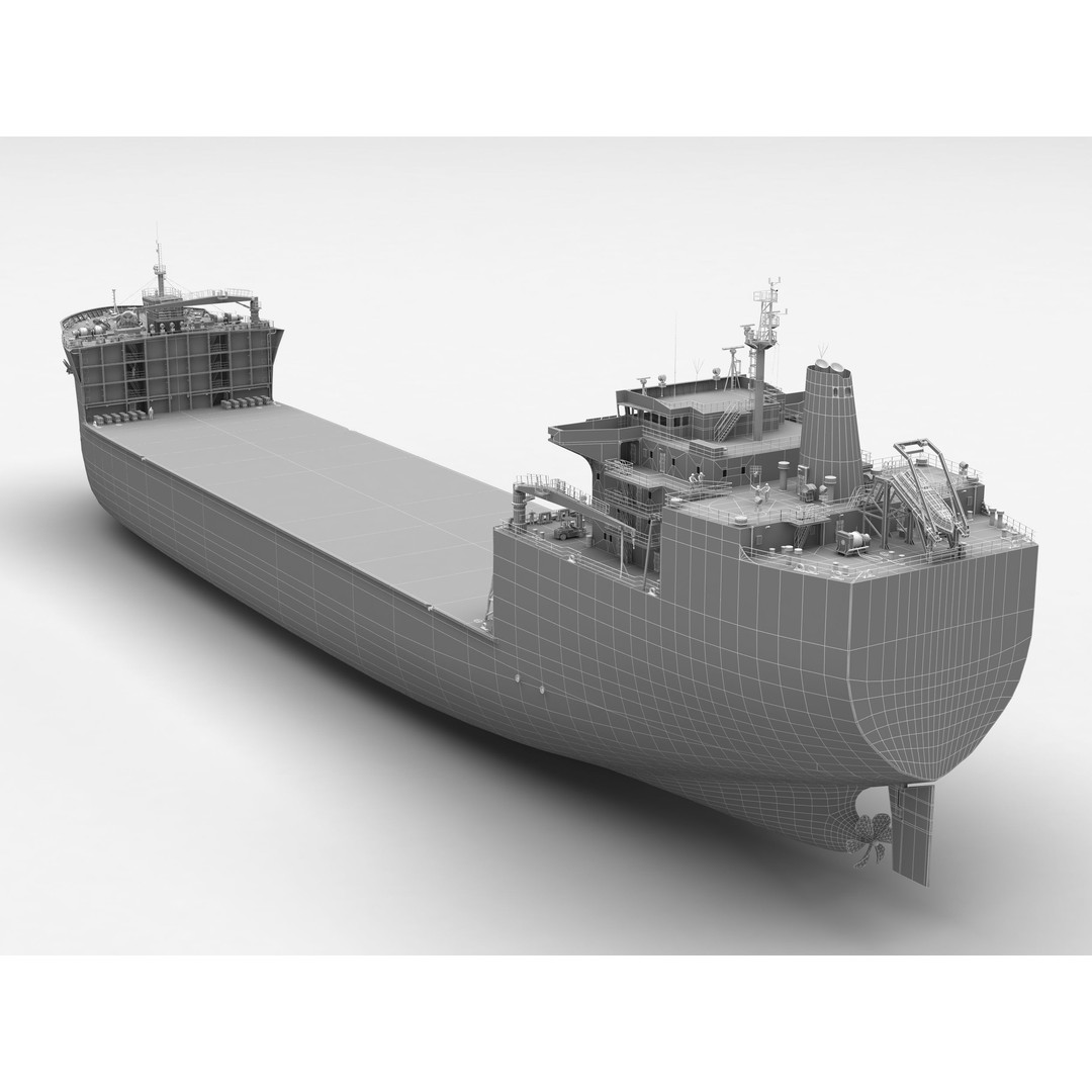 Heavy Load Carrier MV Hawk 3D Model – High Detail Industrial Vessel, FBX, PBR