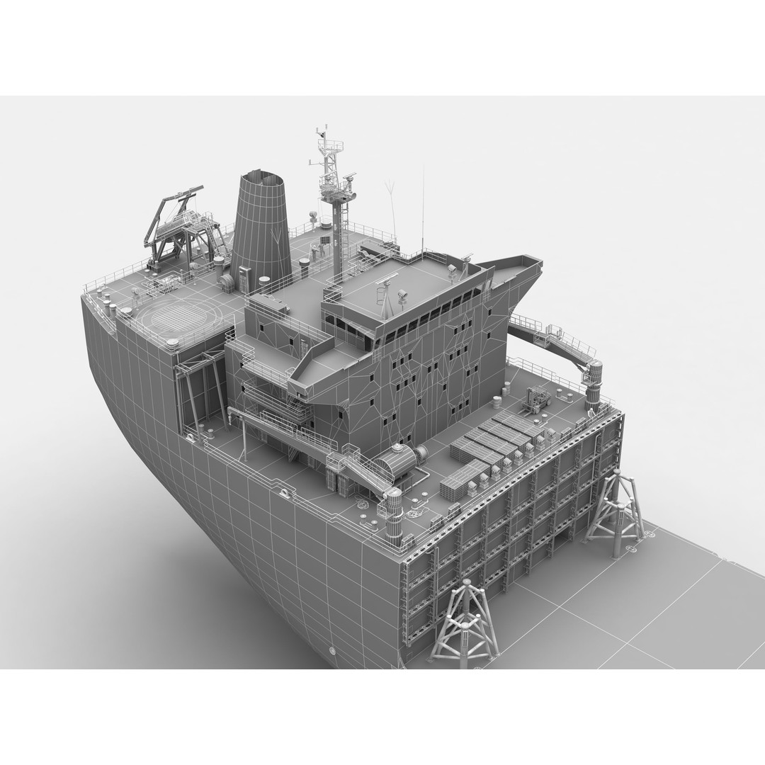 Heavy Load Carrier MV Hawk 3D Model – High Detail Industrial Vessel, FBX, PBR - View 11