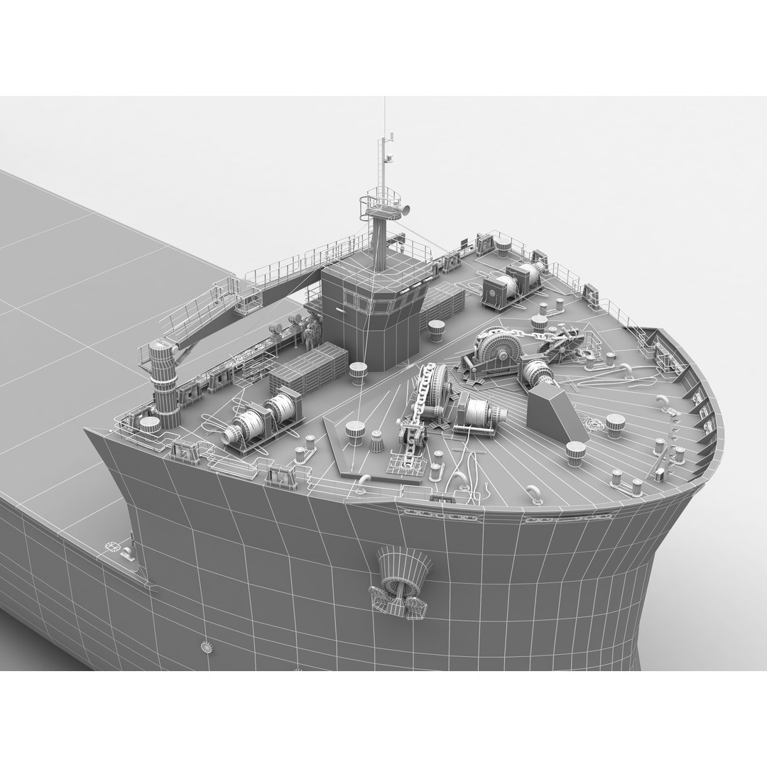 Heavy Load Carrier MV Hawk 3D Model – High Detail Industrial Vessel, FBX, PBR - View 12