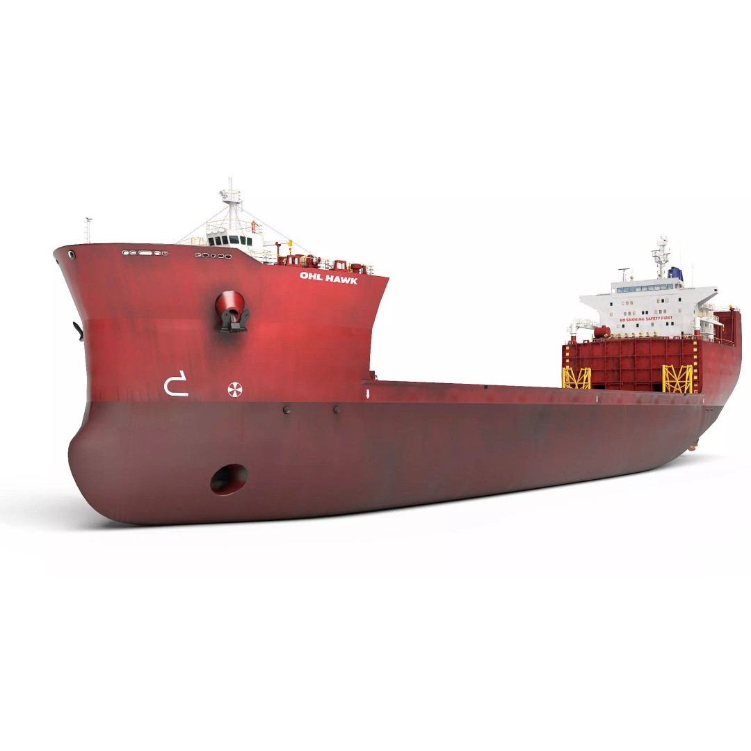 Heavy Load Carrier MV Hawk 3D Model – High Detail Industrial Vessel, FBX, PBR - View 3