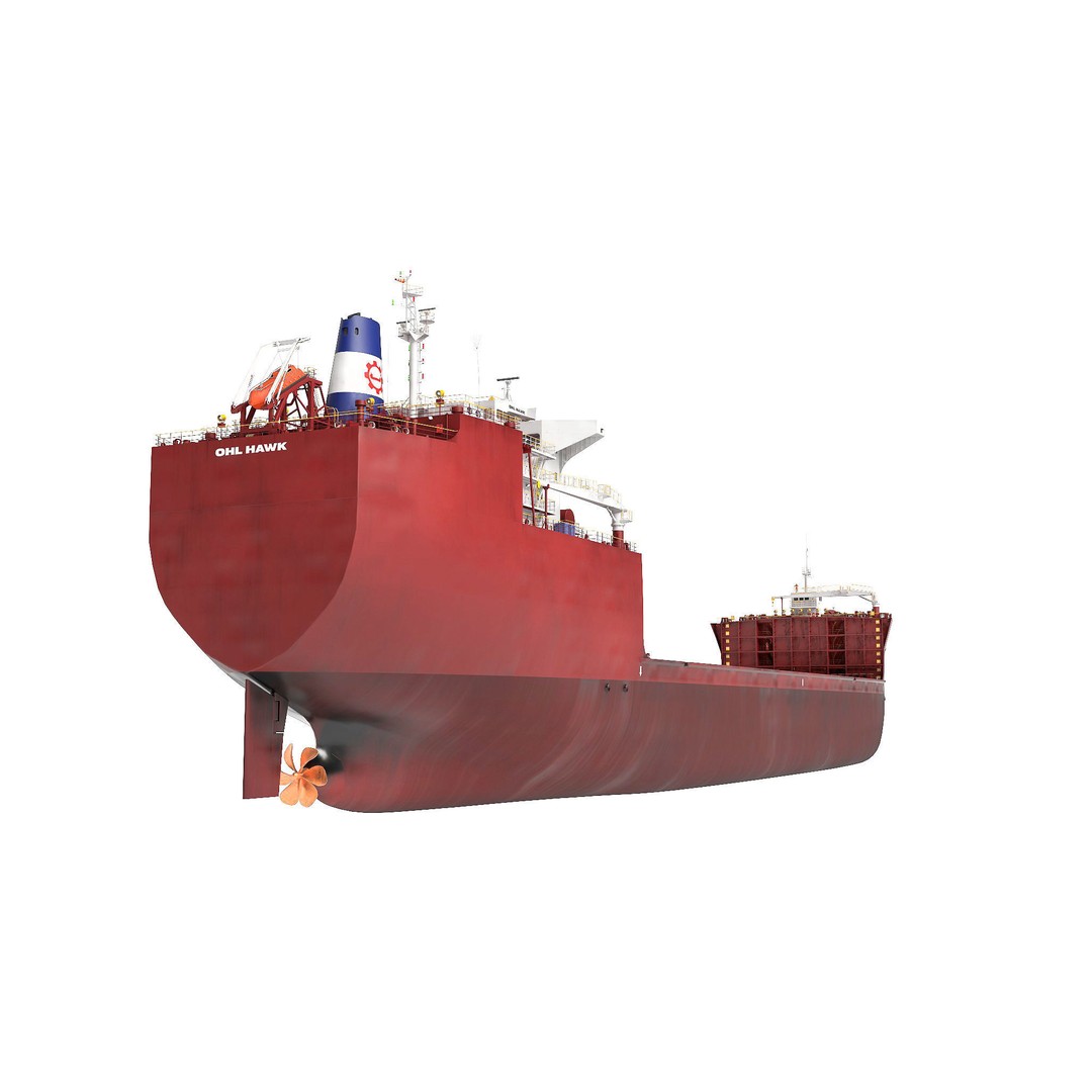 Heavy Load Carrier MV Hawk 3D Model – High Detail Industrial Vessel, FBX, PBR - View 5