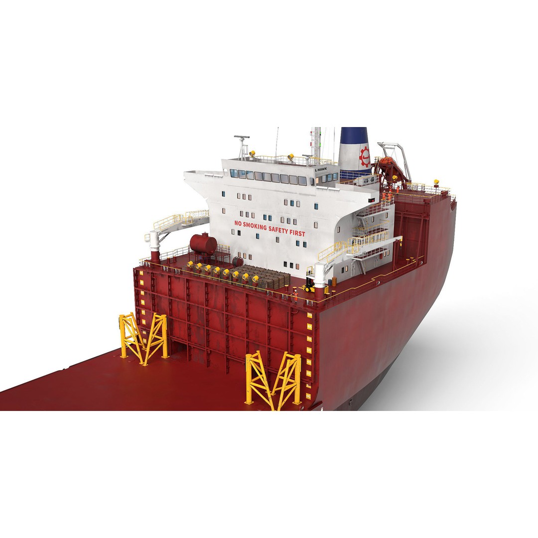 Heavy Load Carrier MV Hawk 3D Model – High Detail Industrial Vessel, FBX, PBR - View 8