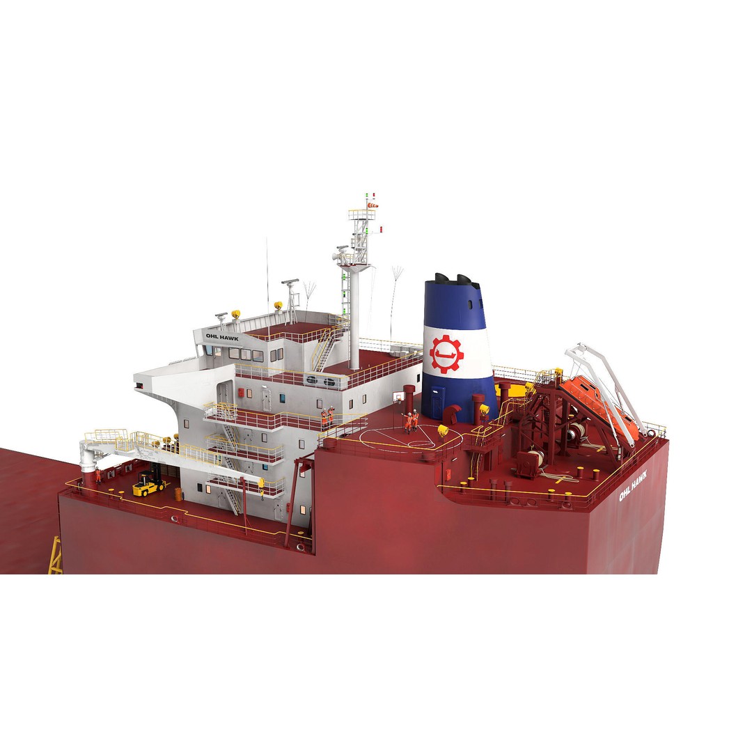Heavy Load Carrier MV Hawk 3D Model – High Detail Industrial Vessel, FBX, PBR - View 9