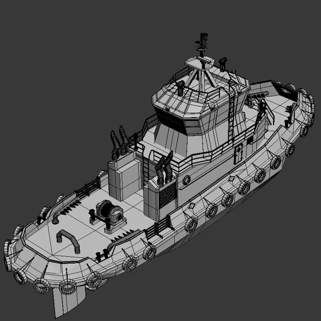 TugBoat 3D Model – Industrial Watercraft, FBX & 3ds Max