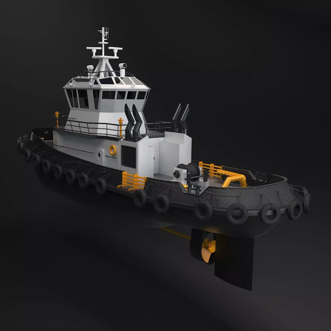 TugBoat 3D Model – Industrial Watercraft, FBX & 3ds Max - View 2