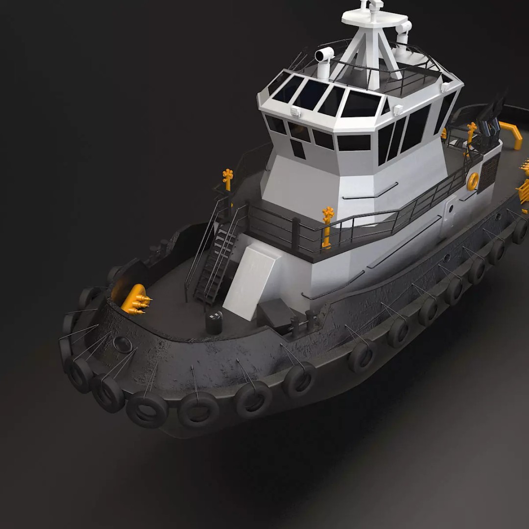 TugBoat 3D Model – Industrial Watercraft, FBX & 3ds Max - View 4
