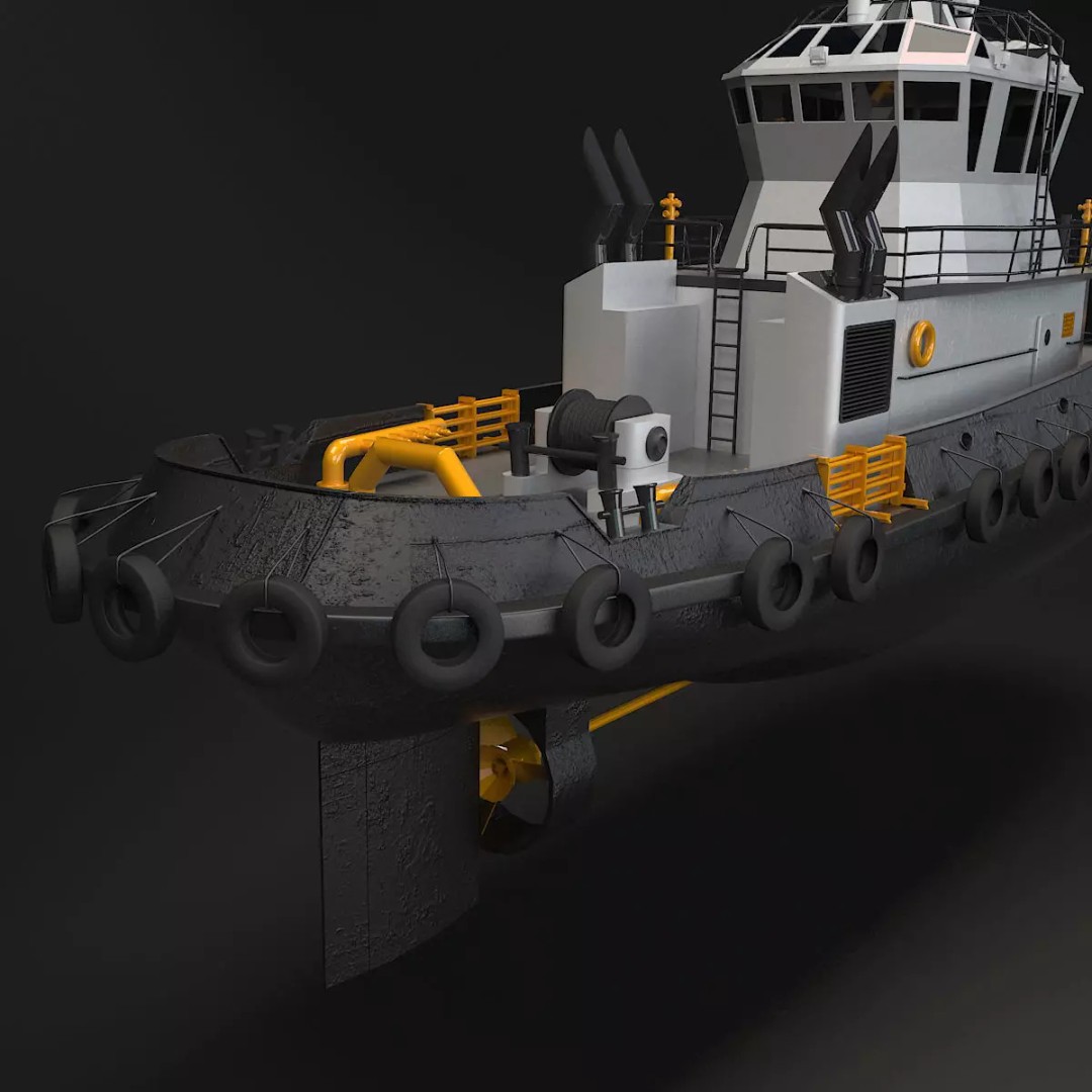 TugBoat 3D Model – Industrial Watercraft, FBX & 3ds Max - View 6