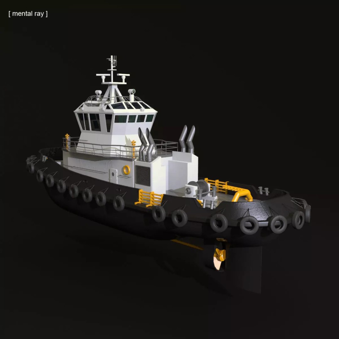 TugBoat 3D Model – Industrial Watercraft, FBX & 3ds Max - View 8