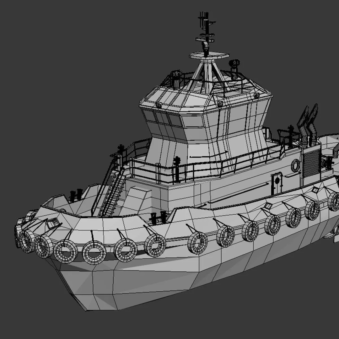 TugBoat 3D Model – Industrial Watercraft, FBX & 3ds Max - View 9