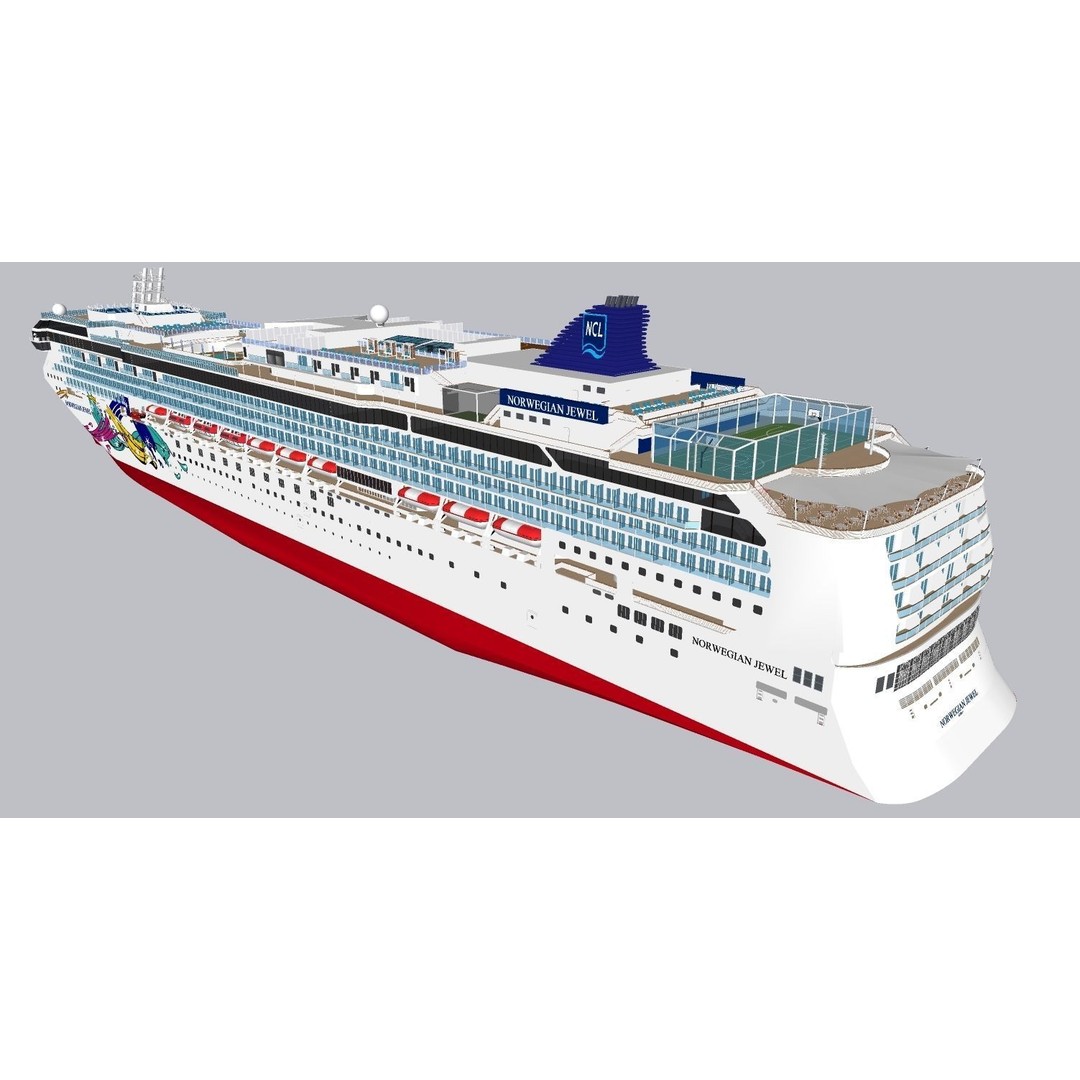Norwegian Jewel 3D Model – Detailed Cruise Ship Asset, FBX & OBJ - View 30