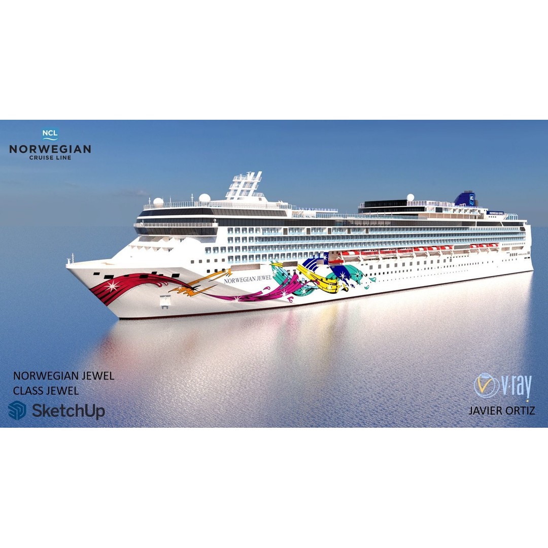 Norwegian Jewel 3D Model – Detailed Cruise Ship Asset, FBX & OBJ - View 4