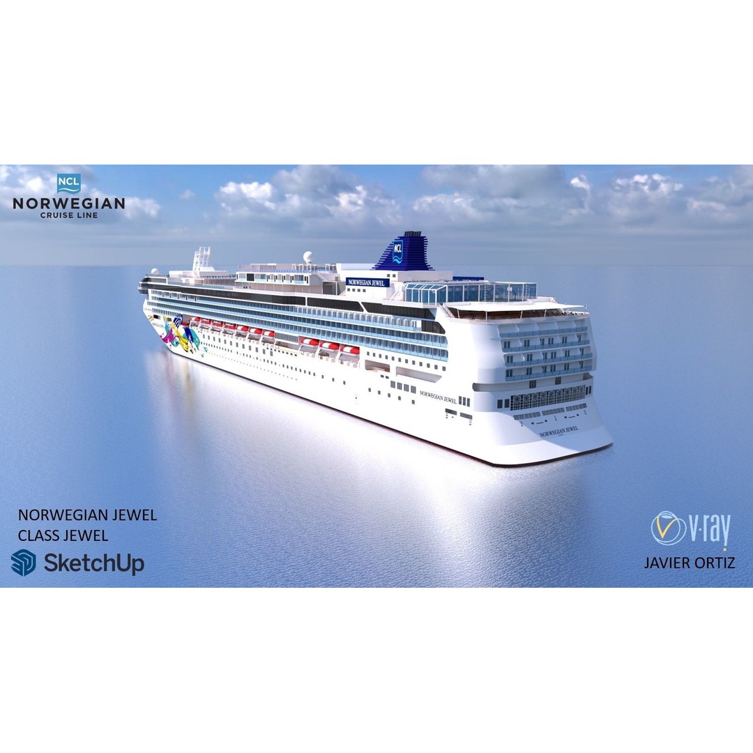 Norwegian Jewel 3D Model – Detailed Cruise Ship Asset, FBX & OBJ - View 5