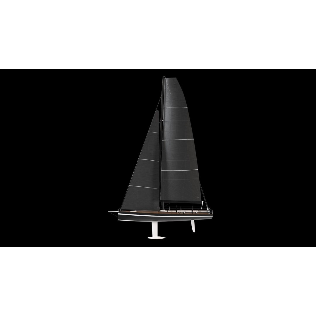 Sailing Yacht 3D Model – High-Quality Watercraft with PBR Textures, FBX - View 3