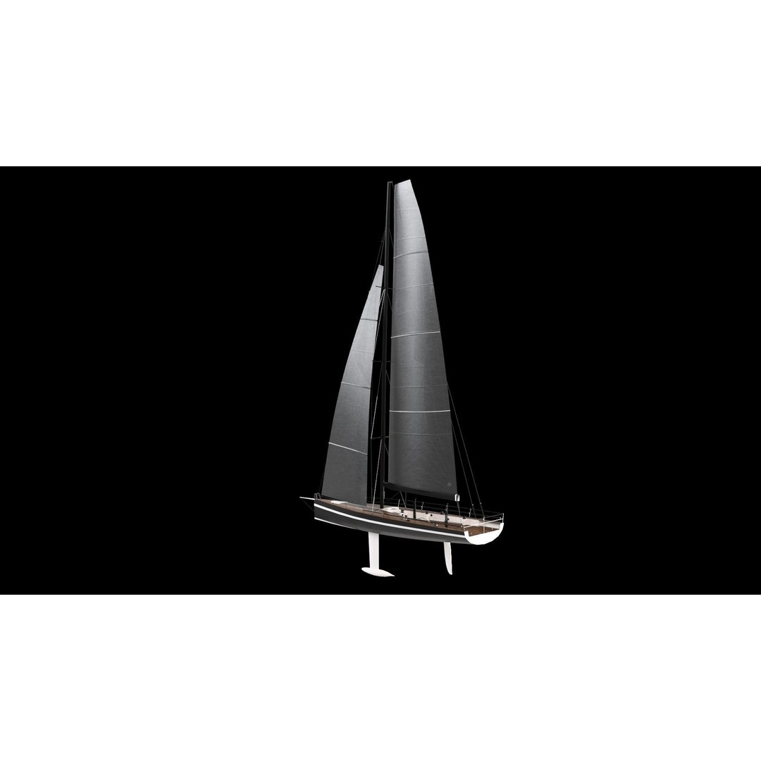 Sailing Yacht 3D Model – High-Quality Watercraft with PBR Textures, FBX - View 4