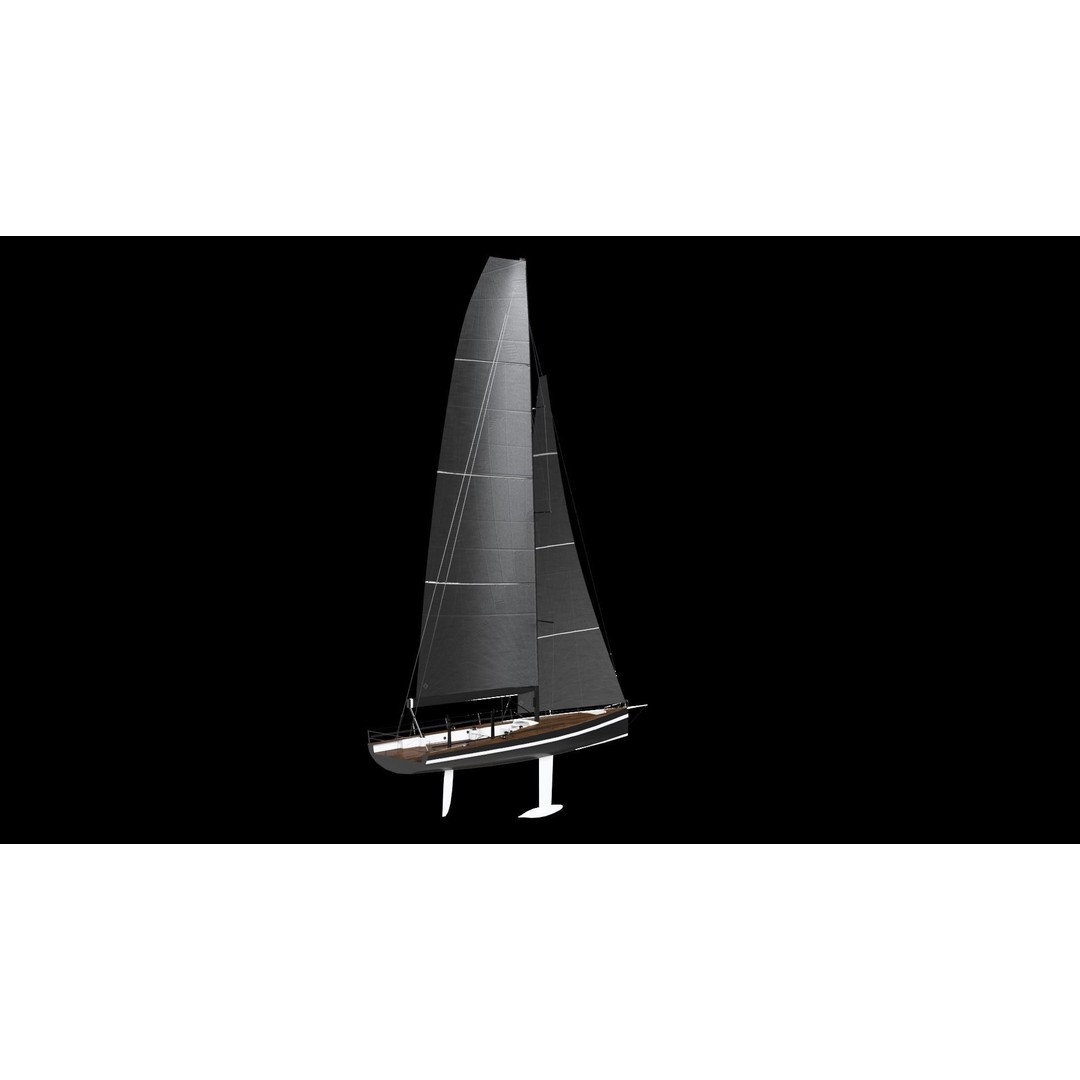 Sailing Yacht 3D Model – High-Quality Watercraft with PBR Textures, FBX - View 5