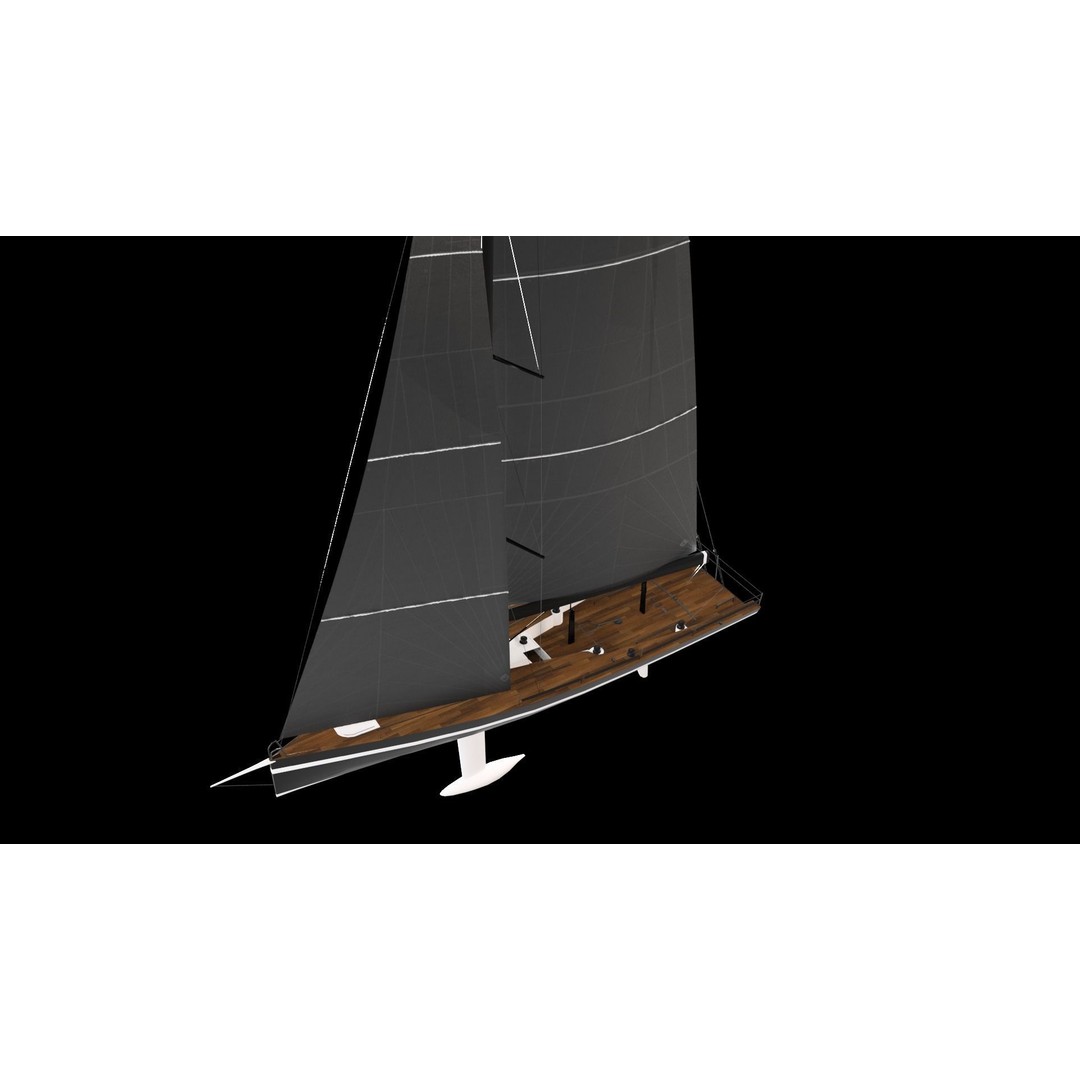 Sailing Yacht 3D Model – High-Quality Watercraft with PBR Textures, FBX - View 7
