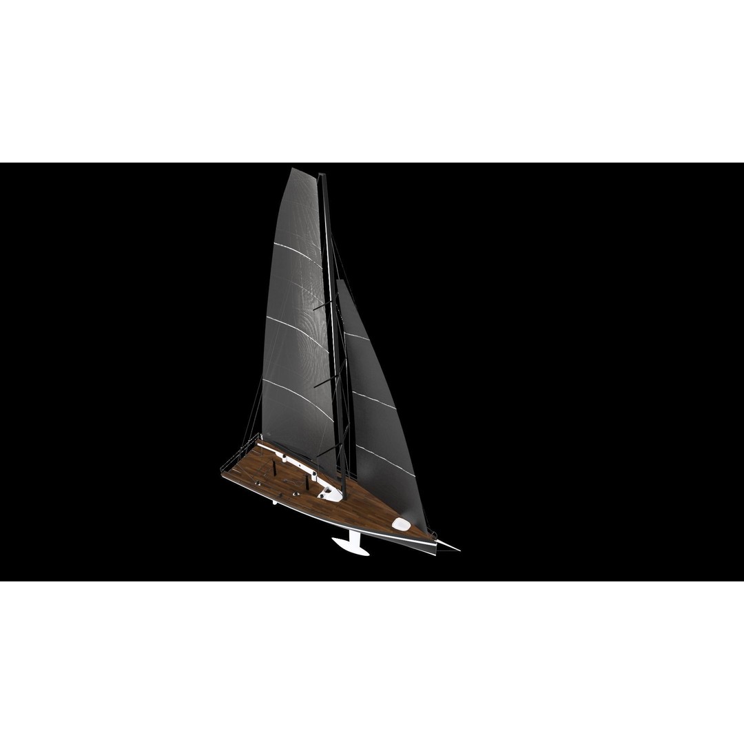 Sailing Yacht 3D Model – High-Quality Watercraft with PBR Textures, FBX - View 8