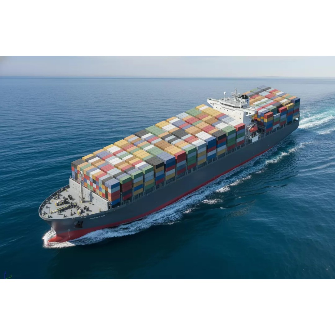 Large Container Ship 3D Model – Post-Panamax Game Asset, FBX - View 2