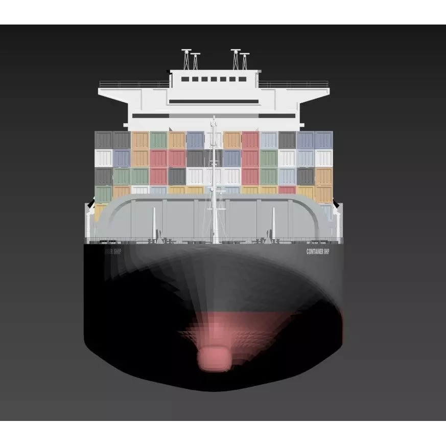 Large Container Ship 3D Model – Post-Panamax Game Asset, FBX - View 7