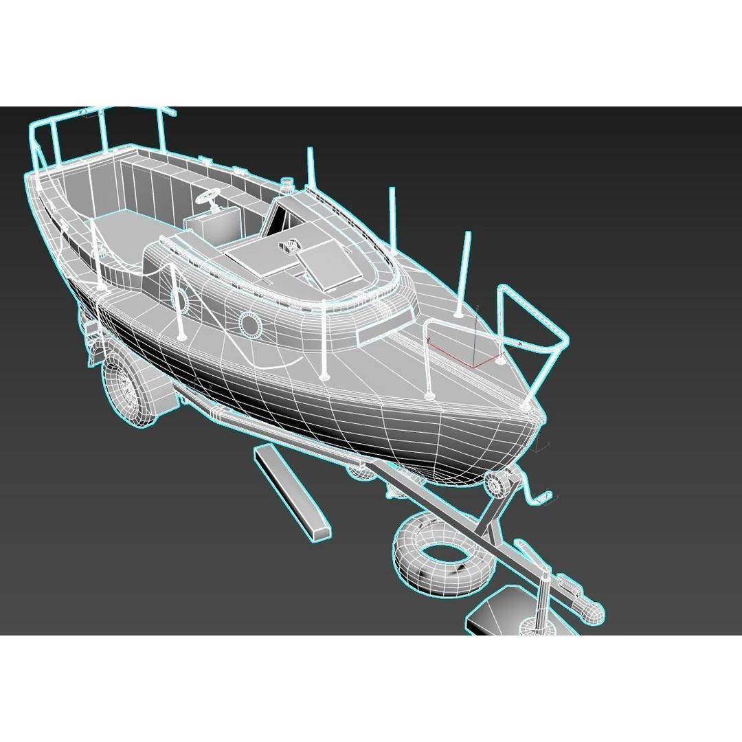 Old Sailboat 3D Model – Realistic PBR Watercraft Asset, FBX, OBJ