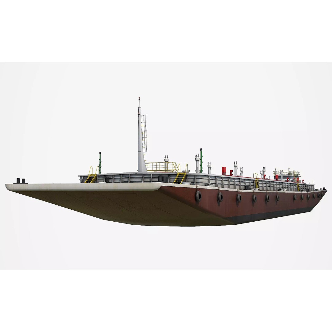 Oil Transport Barge 3D Model – Low Poly Game Ready Asset, FBX - View 10