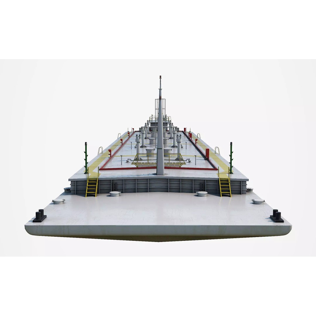 Oil Transport Barge 3D Model – Low Poly Game Ready Asset, FBX - View 4